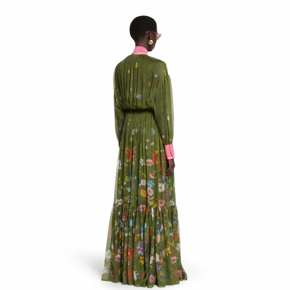 Gucci Fading Flora 100% Silk Pleated Dress! - Picture 3 of 5